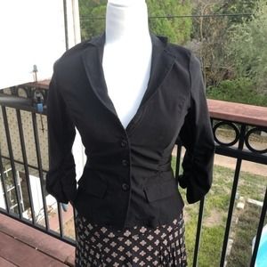 4/$25 Ruched Black Fitted Career Blazer S